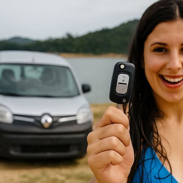 Nøglefob 2 knapper sort kompatibel med Renault Clio 3, Kangoo 2, Master 3, Modus, Twingo 2, Wind