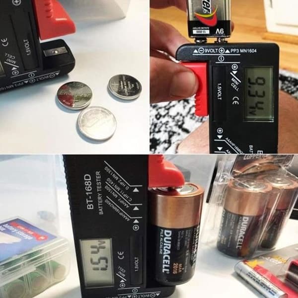 Universel Batteritesteren til AA, AAA, C, D, 9V og Knapbatterier
