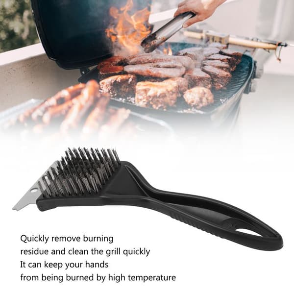 Grillbørste - OKUMGGYJ - Bærbar - Rustfrit stål - Sort - 72 g