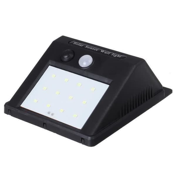 Væglampe - MSD - Solcellelampe - 12 LED - Bevægelsessensor - Vandtæt IP65