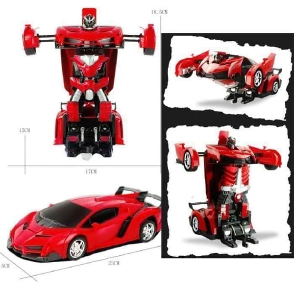 Fjernstyret Robotbil 2 i 1 - F0B793 - Rød - Til Barn