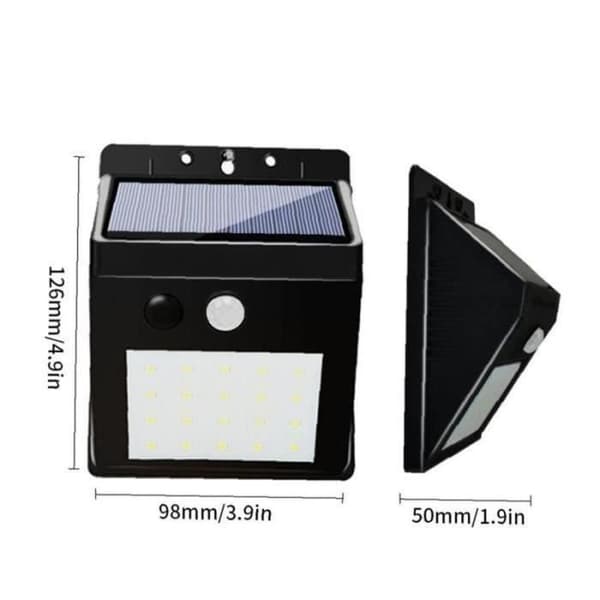 Solcelle væglampe - ZF09277 - LED - Bevægelsessensor - Sort - Udendørs