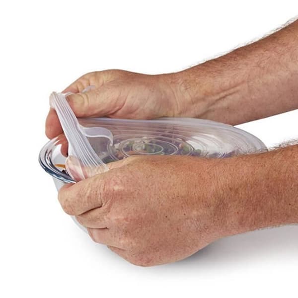 6st Silikon Fresh Bowl Cover Vit