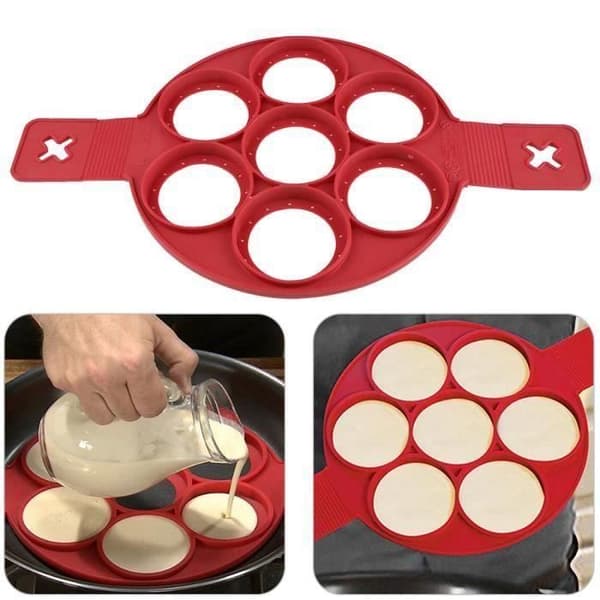 Tårtformar - Magic - Silikon - 7 stycken - Non-stick - Röd