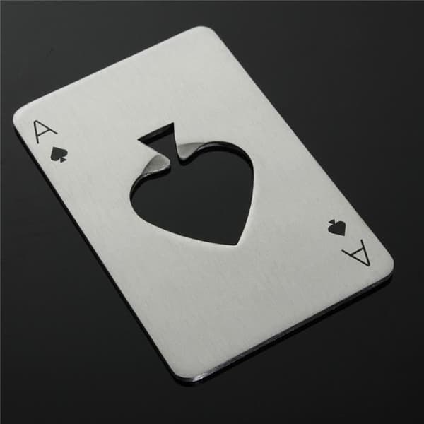 Flaskeåbner - Møbel - Poker Spar ACE - Rustfrit stål - Elegant - Kompakt