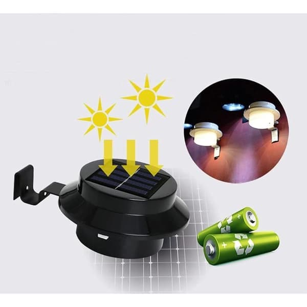 6 Pack Solar Gutter Lights - Vattentät - Svart