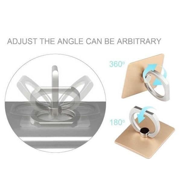 Stödring - APPLE - IPHONE 7 - Universell - 360° Rotating - Vit Plast