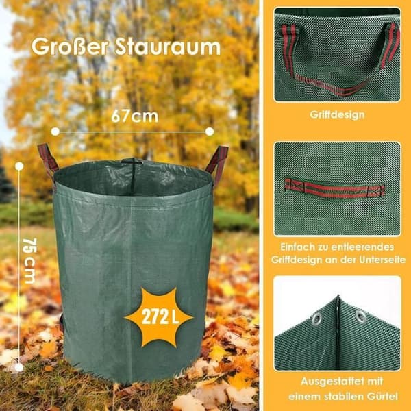 Trädgårdssäck - Orebart - 3-pack - 272 L - Hållbart Polypropylen - Fällbar