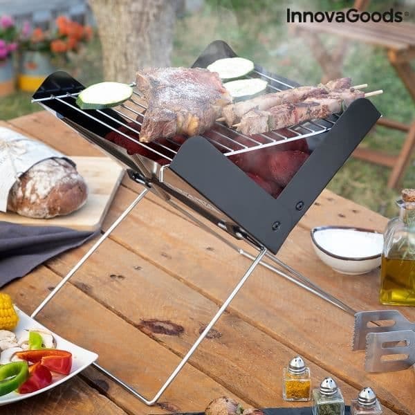 Grill - InnovaGoods - FOLDCUE - Fleksibel - Bærbar - Sort