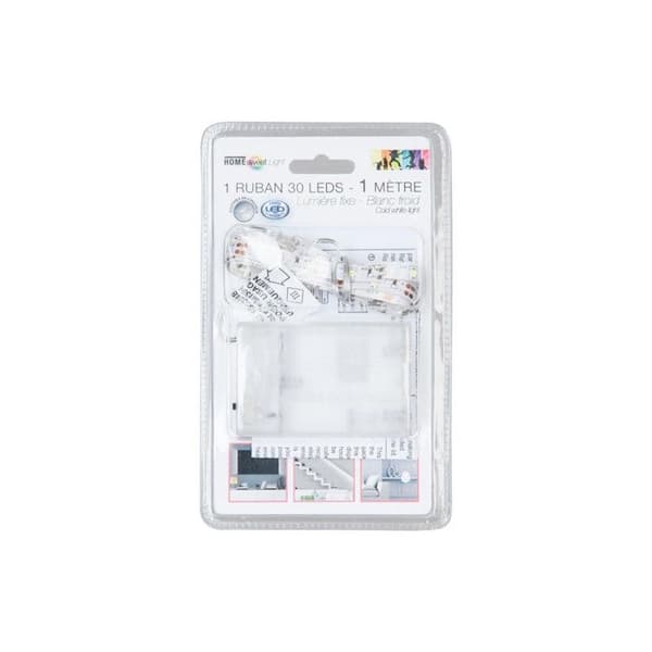 Batteridriven LED-list 1m Kallvit