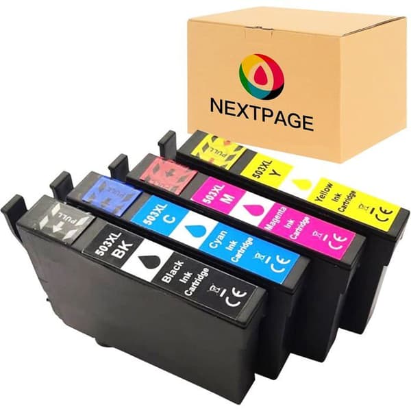 Sæt med 4 kompatible blækpatroner 503XL til Expression Home XP-5200 XP-5205 Workforce WF-2960DWF WF-2965DWF