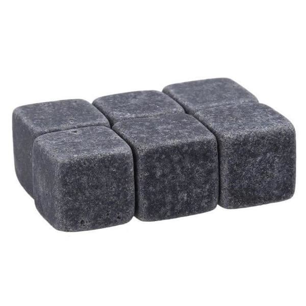 Vin køler - Naturlig sten - 6 stk - Sort farve - 2x2 cm