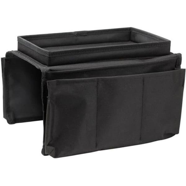 Fjernbetjeningsholder - Sort - 53 cm - 6 lommer - 100% polyester - Sofa armlæn