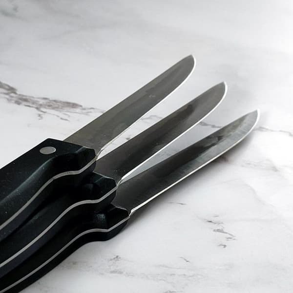 Steakknive - SIROCO - Sæt af 3 - Rustfrit stål - Glat klinge 11 cm - Ergonomisk