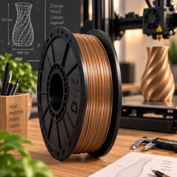 Filament PLA bronze 1,75 mm 1 kg til 3D-printer FDM og FFF – 190 til 230 °C