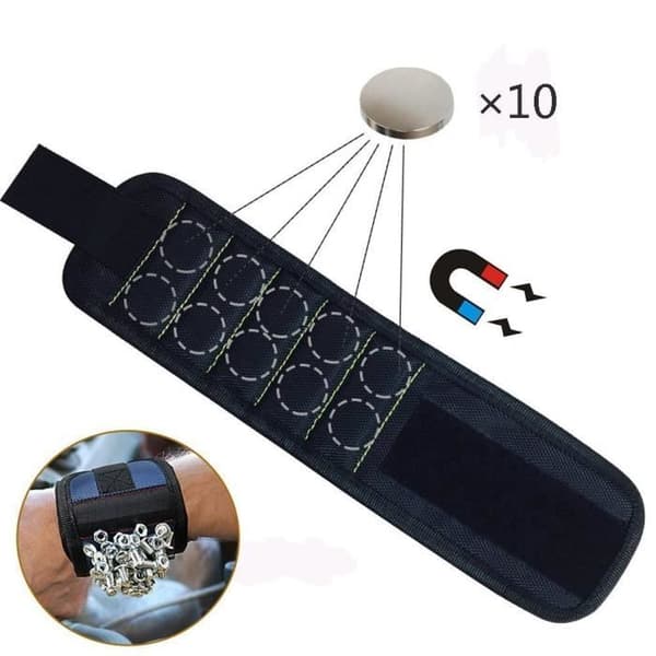 Magnetarmbånd - Stærk magnet - Håndværk - 10 magneter - 100% polyester - Mand