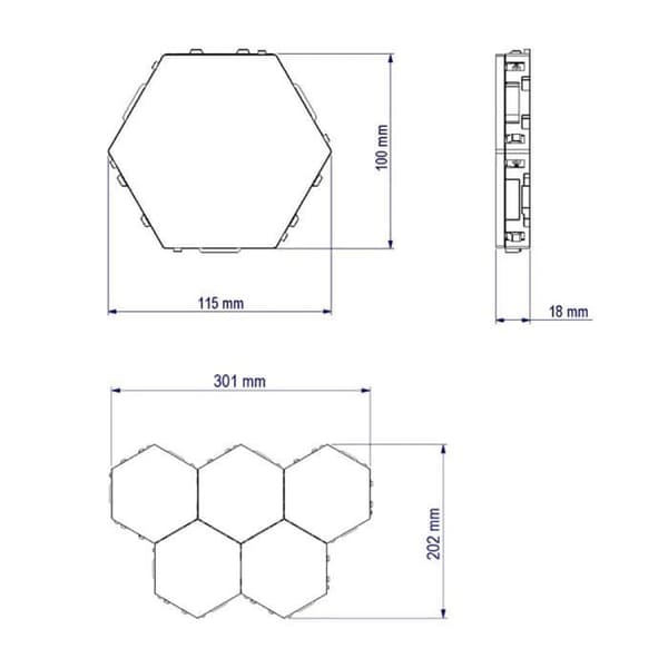 LED-lampe - Modulerbar - Berøringsfølsom - Hexagonal - Energibesparende - Indretning