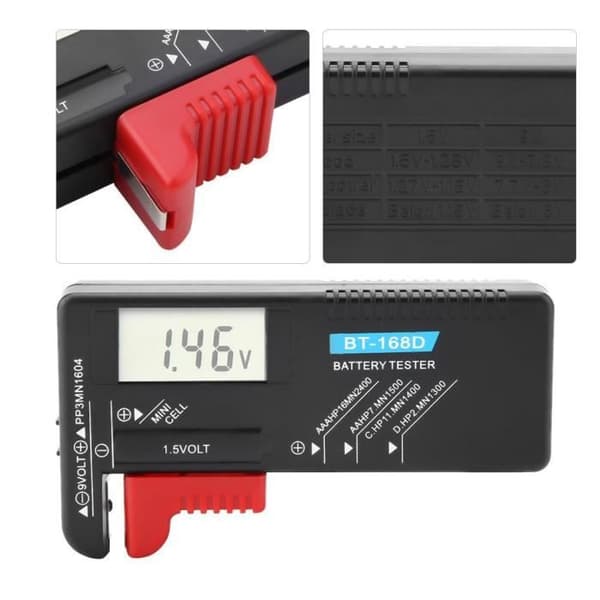 Batteritest - DILWE - BT-168D - LCD Digital - Kompatibel med AA, AAA, 9V