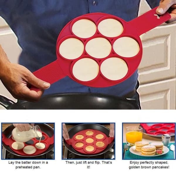 Crepesform - Silikon - Röd - Non-stick - Diskmaskinssäker