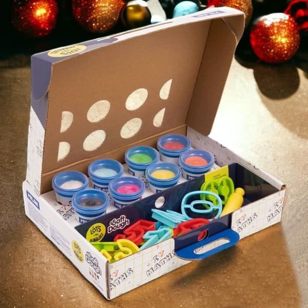 Matematik sæt med modellervoks 8 bøtter med tilbehør