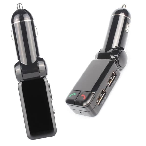 Bluetooth bilsæt FM transmitter MP3 afspiller aux håndfri LED display bærbar dobbelt USB oplader FM transmitter