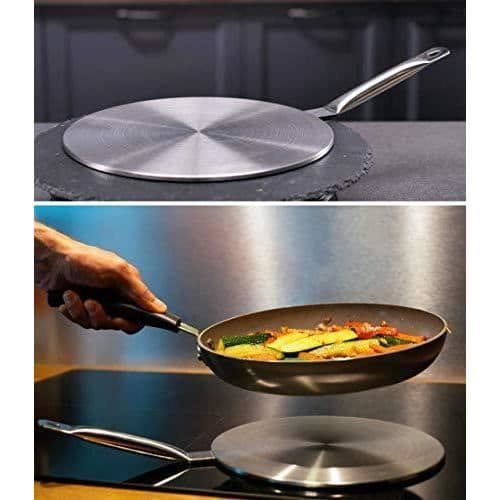 24 cm Adapterplade til Induktionskogeplade - Genius Ideas - Sølv - Rustfrit Stål - Varmefordeler