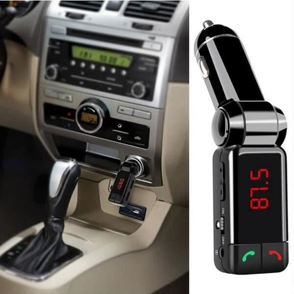 Bluetooth FM biltransmitter bil MP3-afspiller med LED-display, cigarettænder, dobbelt USB og