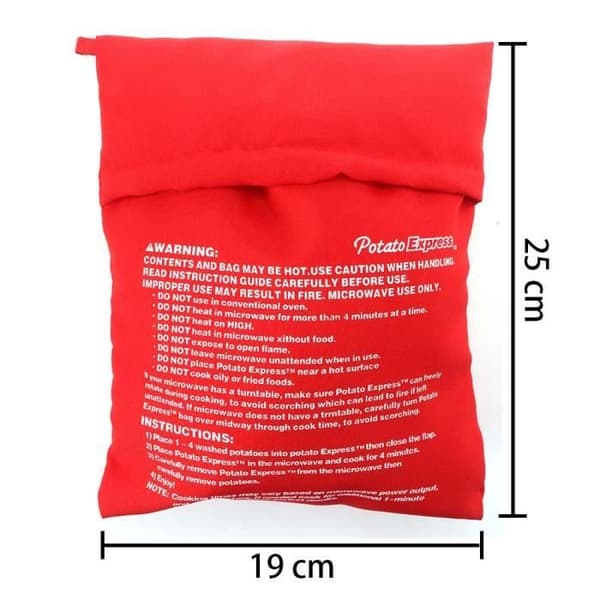 Kypsennyspussi - Peruna Express - Nopeuspeite - Polyesterikuitu - 25x19 cm - 4 Perunaa
