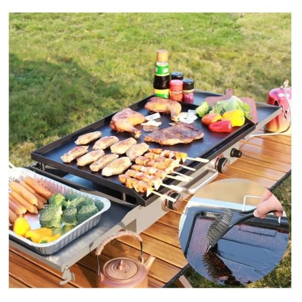 Grillbørste - Rustfrit stål - 3 dele - Effektiv rengøring - Holdbar