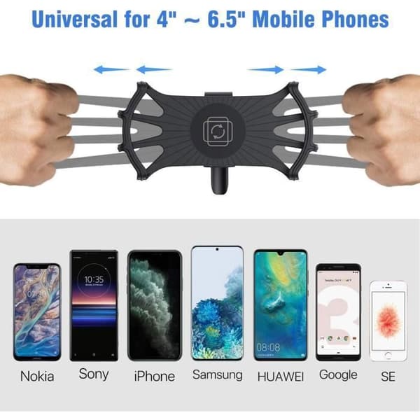 Telefonholder til cykel - SNAKIOX - Universal - 360° rotation - Hurtig installation - Stødresistent