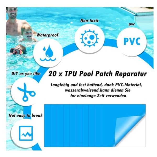 Reparationssæt til Oppustelig Spa - Poolplaster - 20 Stykker - Hvid