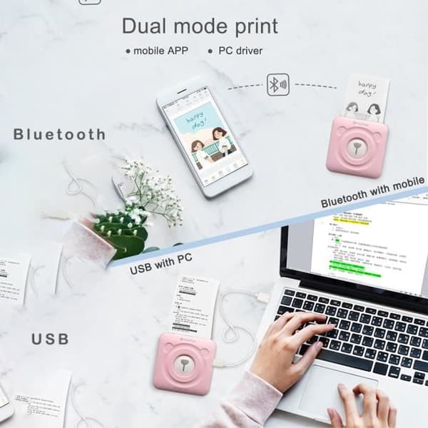 Peripage termisk skrivare - Mini Pocket Bluetooth - Vit