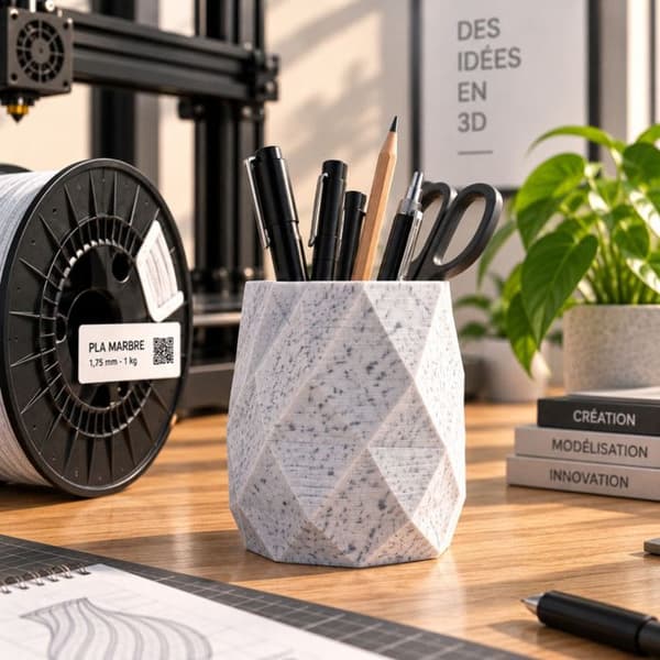 Filament PLA marmor 1,75 mm 1 kg til 3D-printer FDM og FFF – 190 til 230 °C