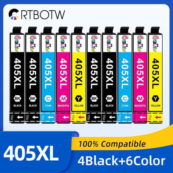 Kompatibel blækpatron - CHOUMICHA - 405XL - 10 stk. - Andre farver - Til Epson Workforce