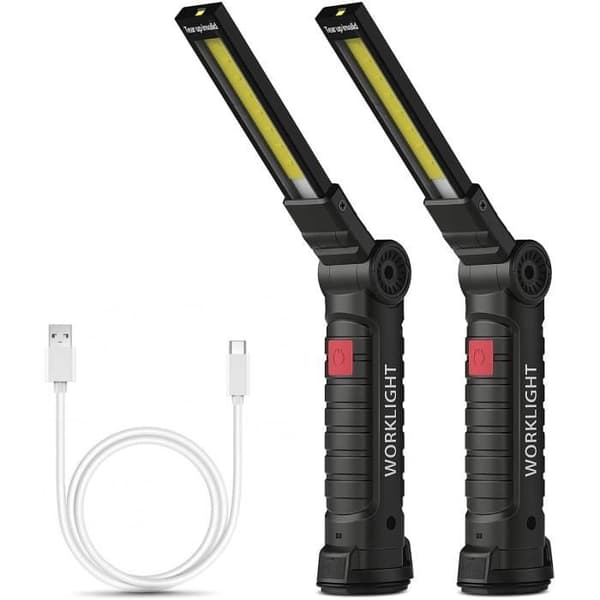 Työvalo - A855 - Lataus USB - 5 tilaa - Musta - Liukumaton