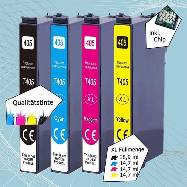 CARTOUCHE PRINTER Druckerparadies Kompatible blækpatroner til Epson 405XL Epson 405 til Epson Workforce Pro WF-