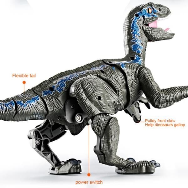 Fjernstyret dinosaurlegetøj - ROKOO - Grå - Lys og lyd - Realistisk