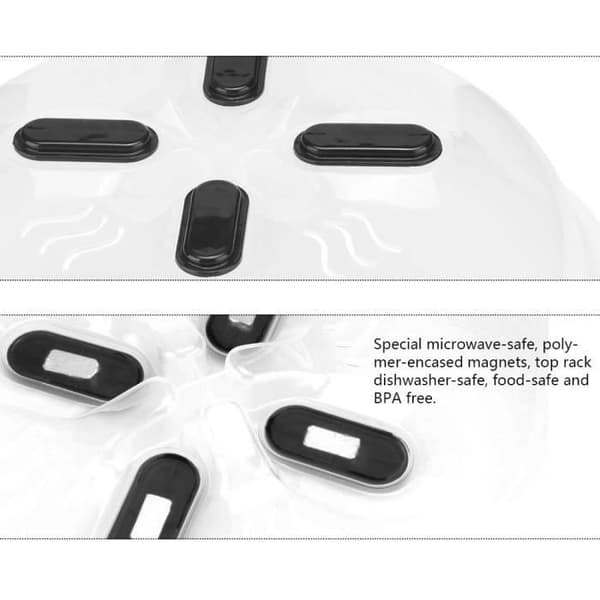 Mikroovnslåg - Hover - Magnetisk Dæksel - Dampventiler - BPA Gratis - Hvid