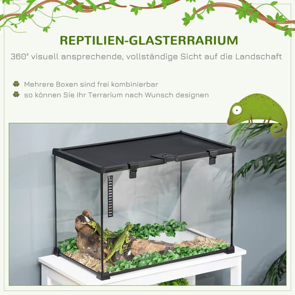 Glassterrarium med termometer 50x30x35 cm
