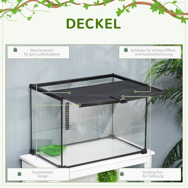 Glassterrarium med termometer 50x30x35 cm