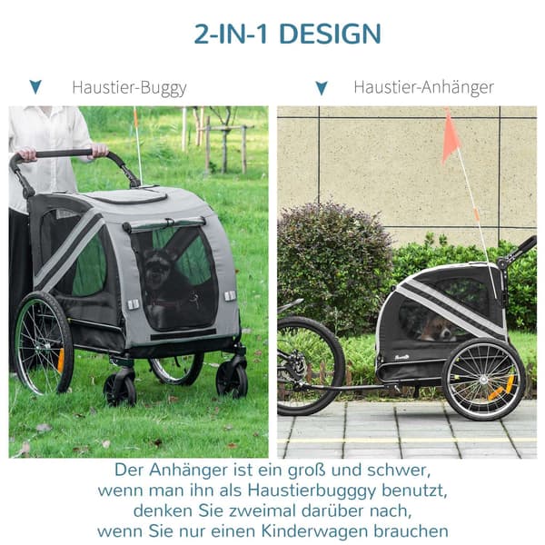 Hundevogn og hundevogn 2-i-1 til mellemstore hunde
