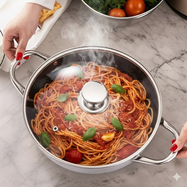 Induktionsgryde i rustfrit stål med honningkage, non-stick, 24 cm