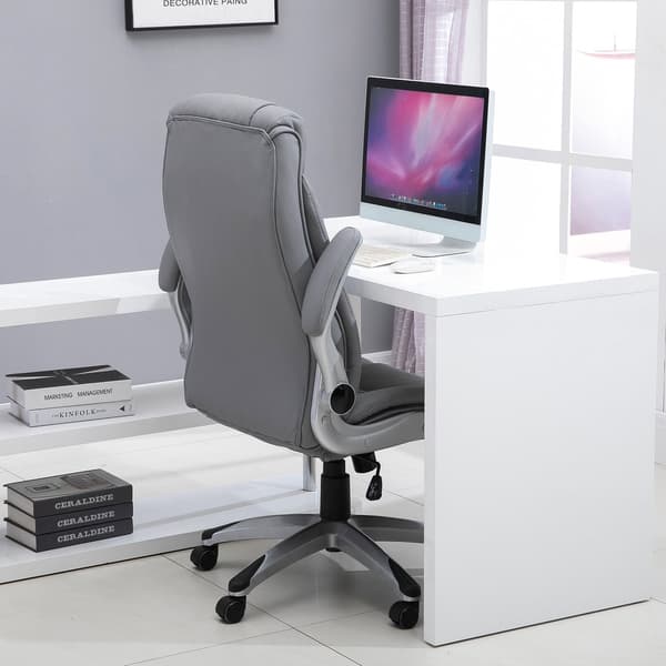 Ergonomisk computerstol med nakkestøtte i kunstlæder