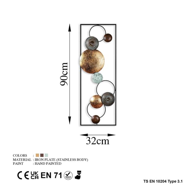 Dekorativt metallväggtillbehör texturerat - 8
