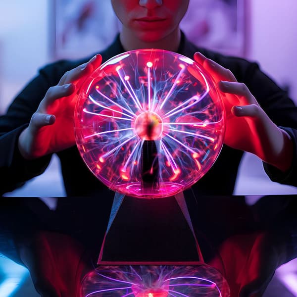 Plasmakulelampe, 20 cm, lyd- og berøringsresponsiv