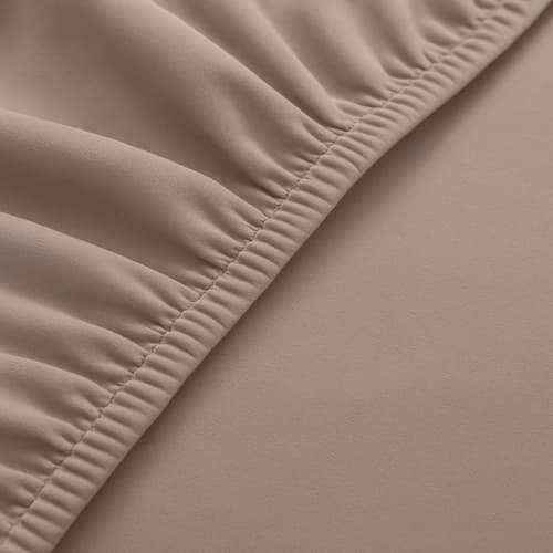 Beige stolsöverdrag, set om 6, töjbart tyg