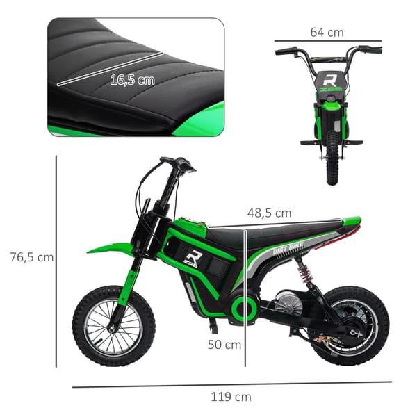 Grön Elmotorcykel för Barn 8-12 år 12V