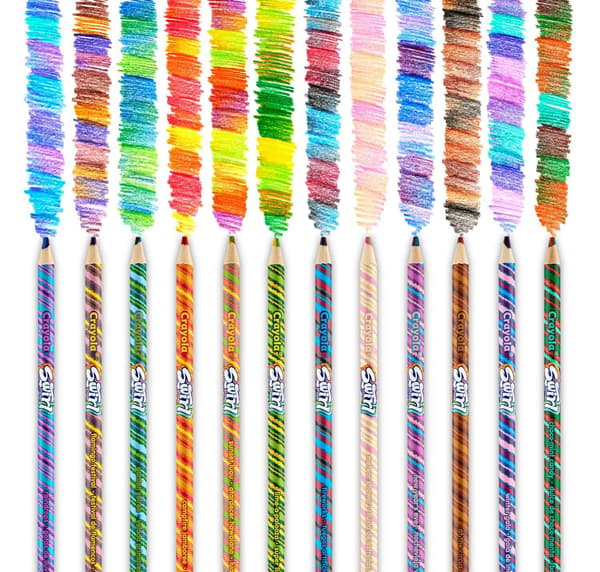 Swirl-värikynät, 12 kpl, moniväriset tehosteet