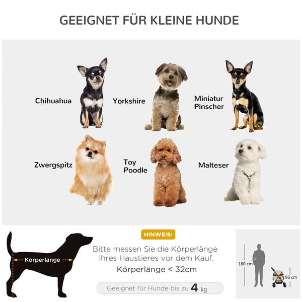 Sammenfoldelig hundeklapvogn til små hunde og katte