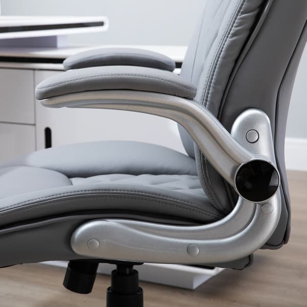 Ergonomisk computerstol med nakkestøtte i kunstlæder